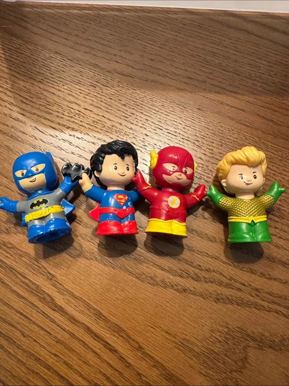Little People Superhero Vinyl Toy Figures - Batman, Superman, Flash, Aquaman